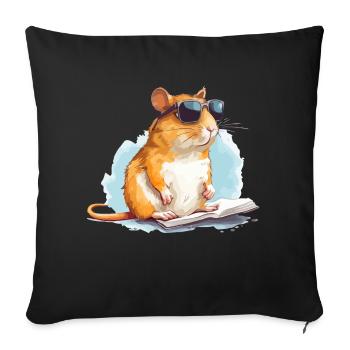 Mel la gerbille - Housse de coussin décorative 45 x 45 cm - noir - Devant