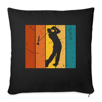Golf-Geschenk Vintage - Sofakissenbezug 45 x 45 cm - Schwarz - Vorne