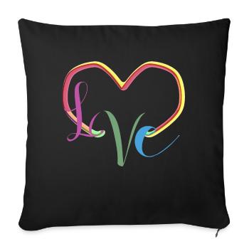 L♡VE - Sofa pillowcase 17,3'' x 17,3'' (45 x 45 cm) - black - Front