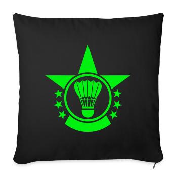 badminton, badminton sport, playing badminton - Sofa pillowcase 17,3'' x 17,3'' (45 x 45 cm) - black - Front