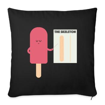 Skeleton Ice | funny pictures, funny sayings - Sofa pillowcase 17,3'' x 17,3'' (45 x 45 cm) - black - Front