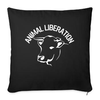 Animal Liberation Cow - Sofa pillowcase 17,3'' x 17,3'' (45 x 45 cm) - black - Front