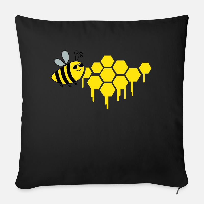 honigwaben biene - Sofakissenbezug 45 x 45 cm - Schwarz