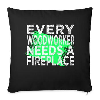Arboriculture Safety Helmet Chainsaw Carpenter - Sofa pillowcase 17,3'' x 17,3'' (45 x 45 cm) - black - Front