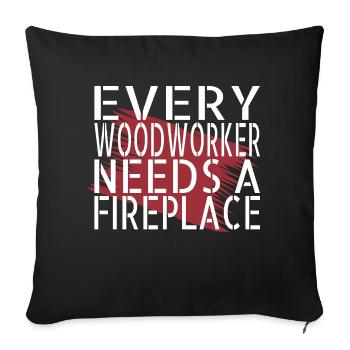 Lumberman Gift Idea Tree Feller Carpenter Saw Fun - Sofa pillowcase 17,3'' x 17,3'' (45 x 45 cm) - black - Front