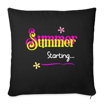 Début d’été - Ambiance estivale - Housse de coussin décorative 45 x 45 cm - noir - Devant