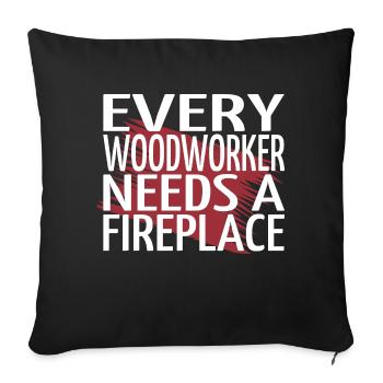 chainsaw sayings jokes union carpenter job - Sofa pillowcase 17,3'' x 17,3'' (45 x 45 cm) - black - Front