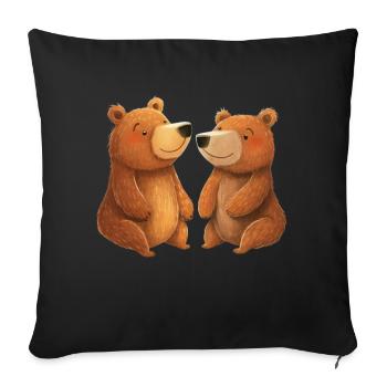 Bears - Sofa pillowcase 17,3'' x 17,3'' (45 x 45 cm) - black - Front