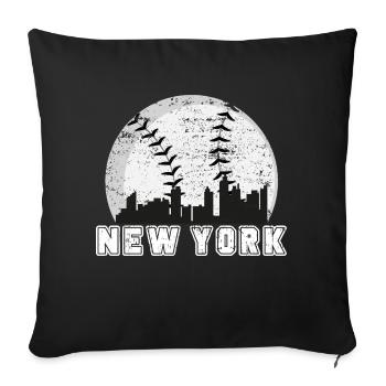 New York City Skyline Baseball Lover - Sofa pillowcase 17,3'' x 17,3'' (45 x 45 cm) - black - Front