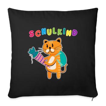 Schulkind Einschulung | Schulanfang ABC-Schütze - Sofakissenbezug 45 x 45 cm - Schwarz - Vorne