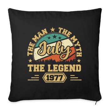 July 1977 The Man, The Myte, The legend, July 1977 - Sofa pillowcase 17,3'' x 17,3'' (45 x 45 cm) - black - Front