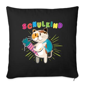 Schulstart 2023 - Design für Deinen ABC-Schützen - Sofakissenbezug 45 x 45 cm - Schwarz - Vorne