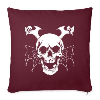 Horror Skull Skull Art Skull Gothic Heavy Metal - Sofa pillowcase 17,3'' x 17,3'' (45 x 45 cm) - burgundy - Front