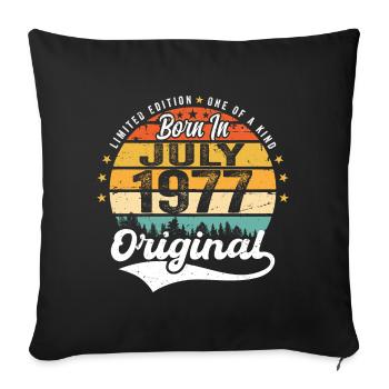 1977 July - Years of greatness since July 1977 - Sofa pillowcase 17,3'' x 17,3'' (45 x 45 cm) - black - Front