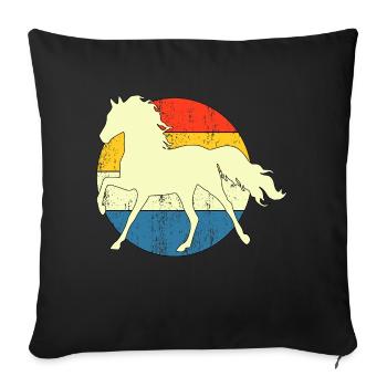 Vintage Retro Horse Sunset For Horse Lovers - Sofa pillowcase 17,3'' x 17,3'' (45 x 45 cm) - black - Front