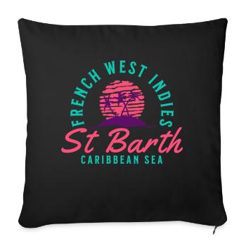 Saint Barthelemy French West Indies - Sofa pillowcase 17,3'' x 17,3'' (45 x 45 cm) - black - Front