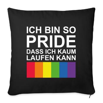 Regenbogen Pride - Sofakissenbezug 45 x 45 cm - Schwarz - Vorne