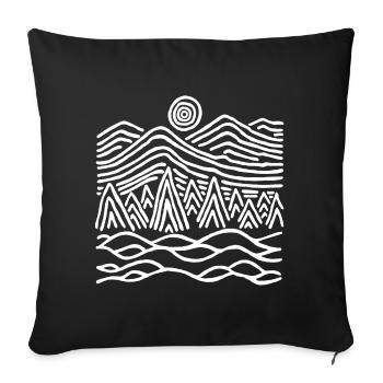 Strange white landscape - Sofa pillowcase 17,3'' x 17,3'' (45 x 45 cm) - black - Front