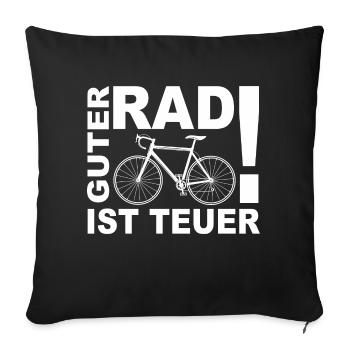 Un bon vélo, c’est cher - Housse de coussin décorative 45 x 45 cm - noir - Devant