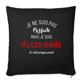 Pas parfaite mais algérienne - Housse de coussin décorative 45 x 45 cm - noir - Devant