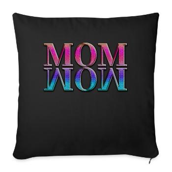 Mama Mom Wow Mothers Day Funny Cute Family Mother - Sofa pillowcase 17,3'' x 17,3'' (45 x 45 cm) - black - Front
