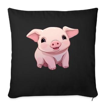 Baby Pig - Sofa pillowcase 17,3'' x 17,3'' (45 x 45 cm) - black - Front