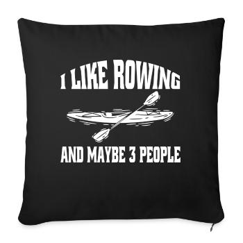 Rowing Rowing Rowing Club Rowing Team - Sofa pillowcase 17,3'' x 17,3'' (45 x 45 cm) - black - Front