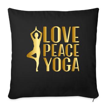Yoga Pose Love Peace Yoga - Sofa pillowcase 17,3'' x 17,3'' (45 x 45 cm) - black - Front