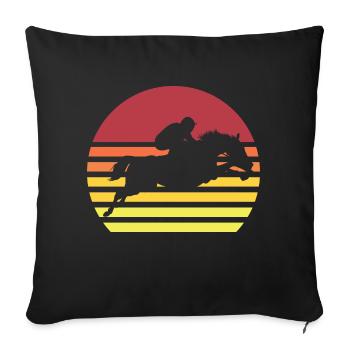Funny Horse Picture Riding Horse - Sofa pillowcase 17,3'' x 17,3'' (45 x 45 cm) - black - Front