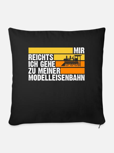 Eisenbahn Dampflok Eisenbahner Modelleisenbahn - Sofakissenbezug 45 x 45 cm - Schwarz