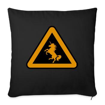 Attention unicorn, danger - Sofa pillowcase 17,3'' x 17,3'' (45 x 45 cm) - black - Front