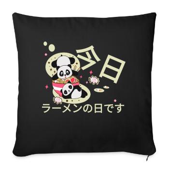 Entzückende Pandas - Sofakissenbezug 45 x 45 cm - Schwarz - Vorne