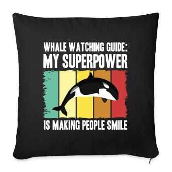 Wale beobachten | Wal Meerestier Meer Geschenke - Sofakissenbezug 45 x 45 cm - Schwarz - Vorne