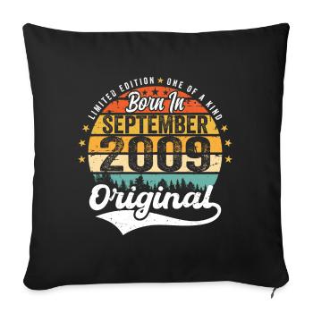 Septembre 2009 Jubilé 2009 Septembre - Housse de coussin décorative 45 x 45 cm - noir - Devant