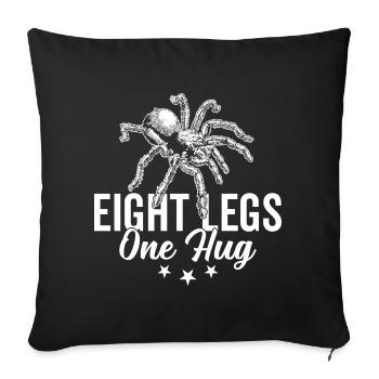 Huit pattes, un câlin, tarentule, propriétaire, - Housse de coussin décorative 45 x 45 cm - noir - Devant