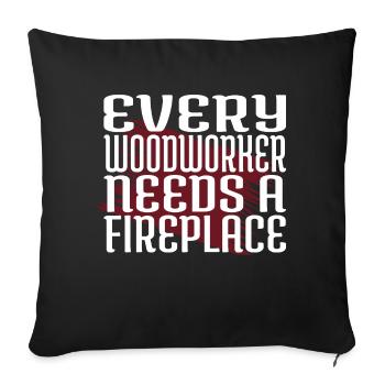 lumberman sexy carpenter tshirts - Sofakissenbezug 45 x 45 cm - Schwarz - Vorne