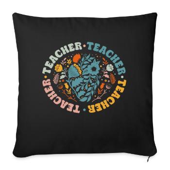 Funny Hippie Teacher Back To School Teacher Day - Sofa pillowcase 17,3'' x 17,3'' (45 x 45 cm) - black - Front