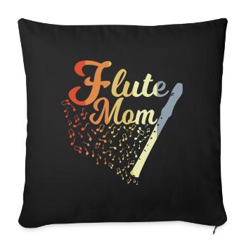 Flute Mother - Sofa pillowcase 17,3'' x 17,3'' (45 x 45 cm) - black - Front