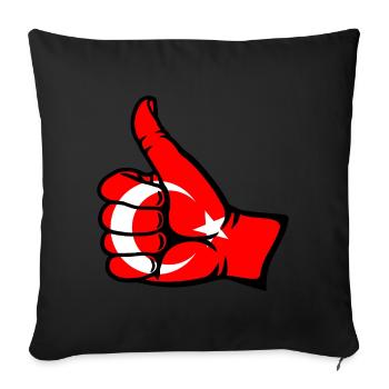 Drapeau de la Turquie Tout effacer l’icône - Housse de coussin décorative 45 x 45 cm - noir - Devant