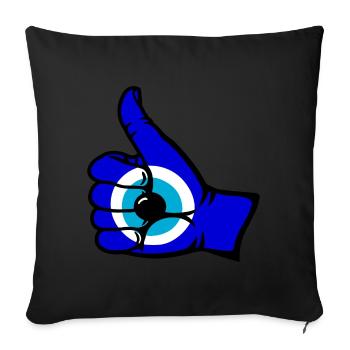 Icône Nazar OK - Housse de coussin décorative 45 x 45 cm - noir - Devant