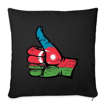 Azerbaijan Flag All Clear Icon Used - Sofa pillowcase 17,3'' x 17,3'' (45 x 45 cm) - black - Front