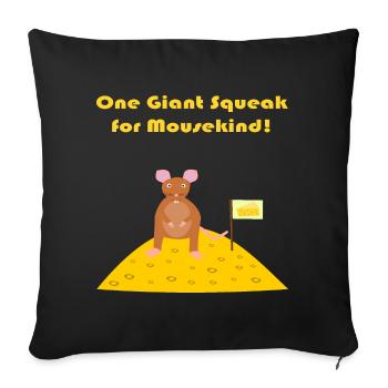 mouse on the moon Funny Sci Fi Fantasy Art - Sofa pillowcase 17,3'' x 17,3'' (45 x 45 cm) - black - Front
