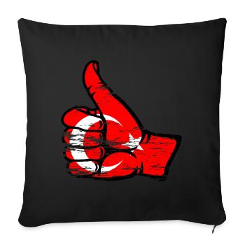 Drapeau de la Turquie Tout Effacer Utilisé Symbole - Housse de coussin décorative 45 x 45 cm - noir - Devant