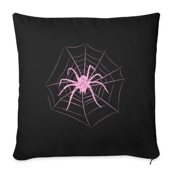 Spinne im Netz Halloween - Sofakissenbezug 45 x 45 cm - Schwarz - Vorne