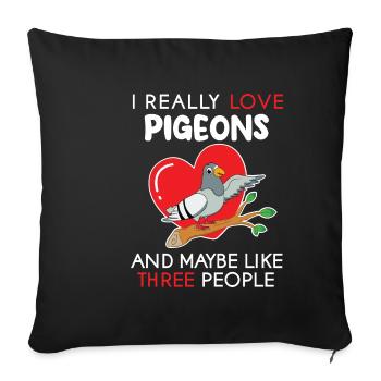 I love pigeon design for pigeon fanciers - Sofa pillowcase 17,3'' x 17,3'' (45 x 45 cm) - black - Front
