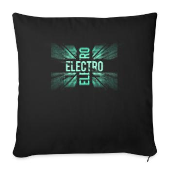 Electro Techno Rave DJ Festival - Sofa pillowcase 17,3'' x 17,3'' (45 x 45 cm) - black - Front