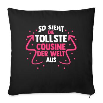 Cousinen Cousine - Sofakissenbezug 45 x 45 cm - Schwarz - Vorne