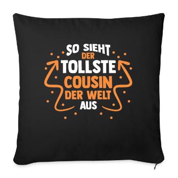 Cousins Cousin - Sofakissenbezug 45 x 45 cm - Schwarz - Vorne