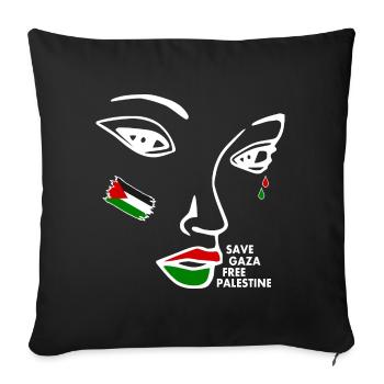 Free palestine women - Sofa pillowcase 17,3'' x 17,3'' (45 x 45 cm) - black - Front