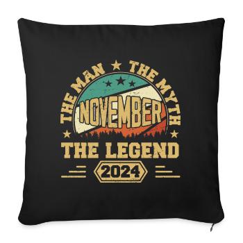 Légendaire depuis novembre 2024 Millésime 2024 Novembe - Housse de coussin décorative 45 x 45 cm - noir - Devant